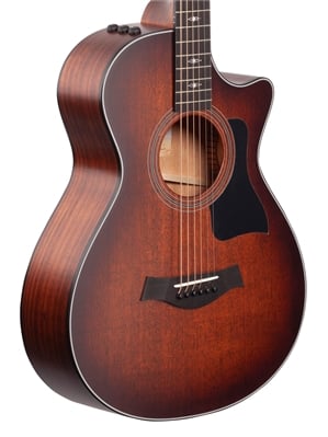 Taylor 322ce 12 Fret Grand Concert Acoustic Electric Shaded Edge Burst Body Angled View